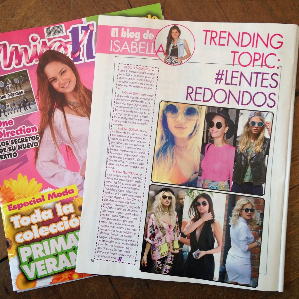 revista miss 17 de isabella tendencia lentes redondos